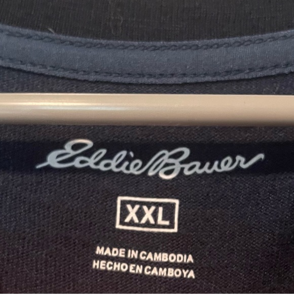 Men’s Eddie Bauer Two Tone Blue Long Sleeve Tee Sz XXL - Picture 3 of 3
